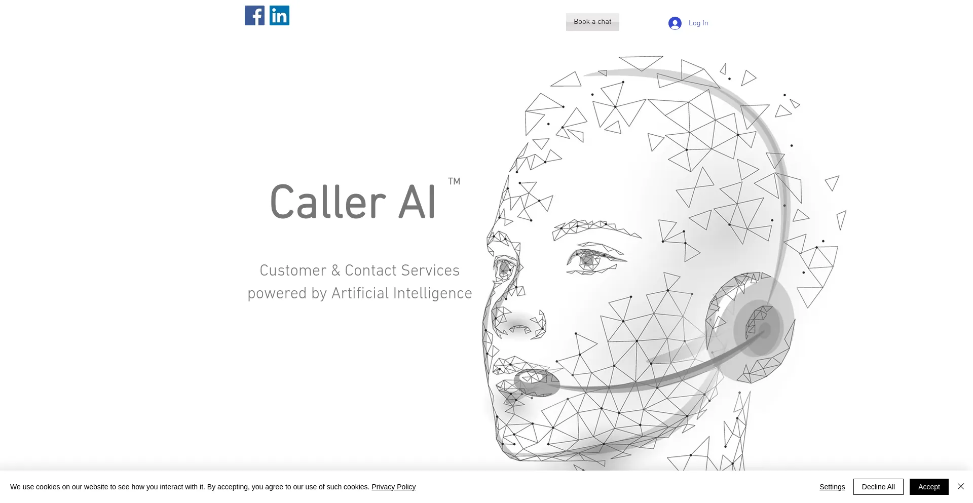 Website screenshot of Caller-ai.com