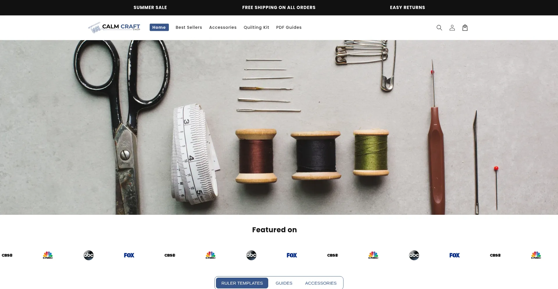 Website screenshot of Calmcraftshop.com