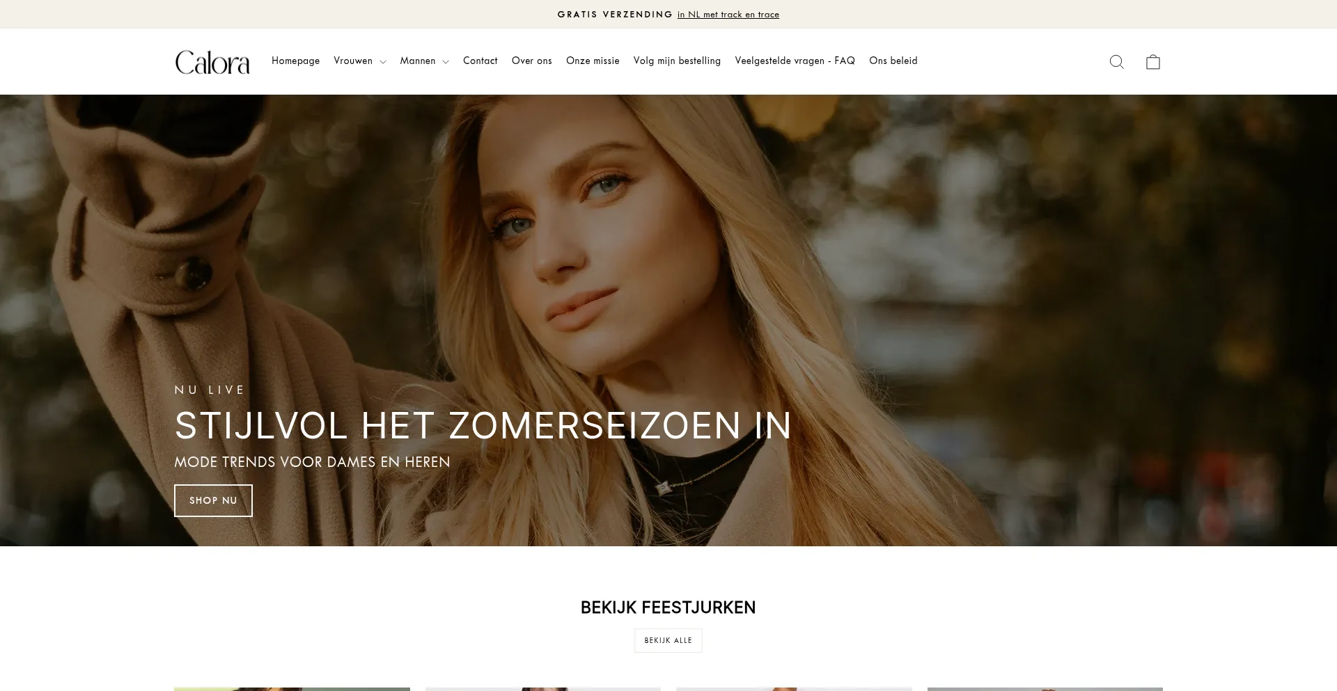 Website screenshot of Calora-mode.nl