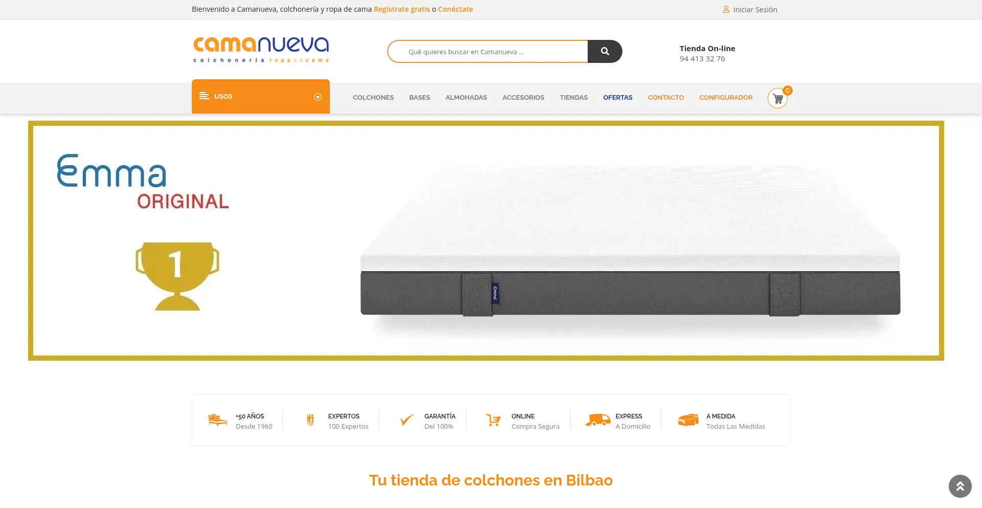 Website screenshot of Camanueva.com