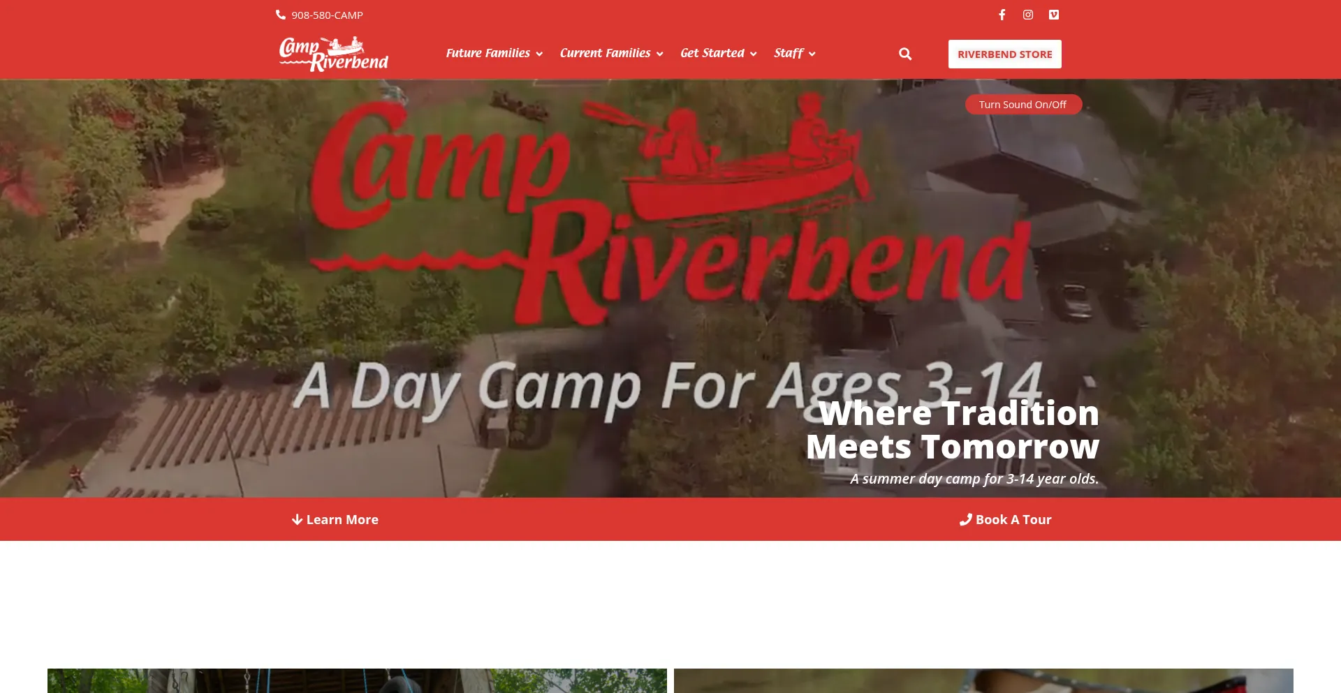 Website screenshot of Campriverbend.com