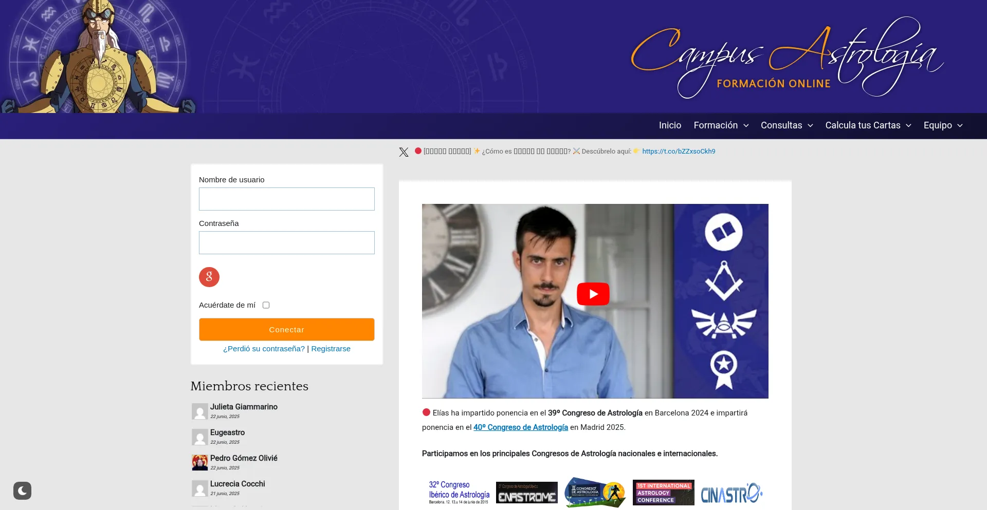 Website screenshot of Campus-astrologia.es
