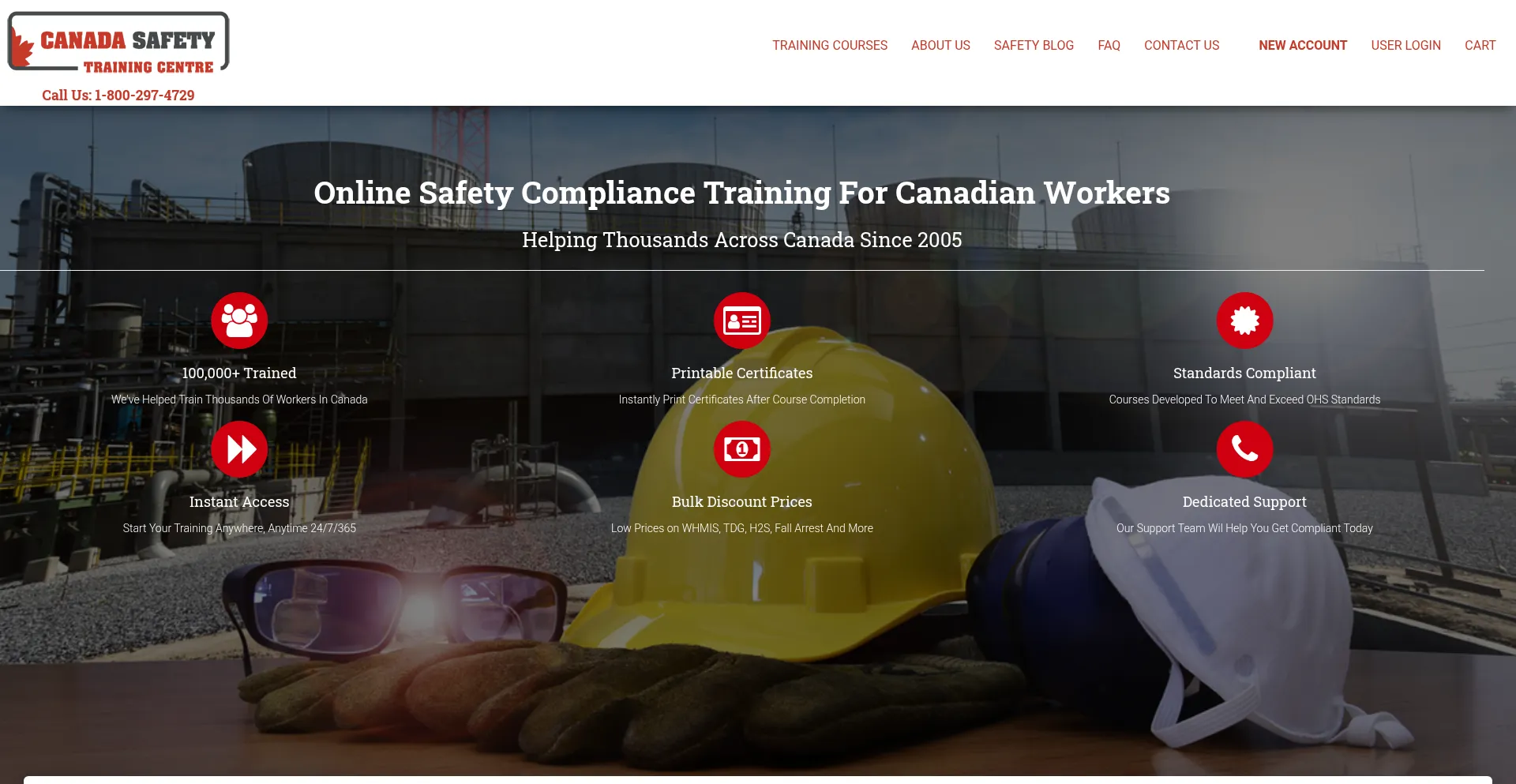 Website screenshot of Canadasafetytraining.com
