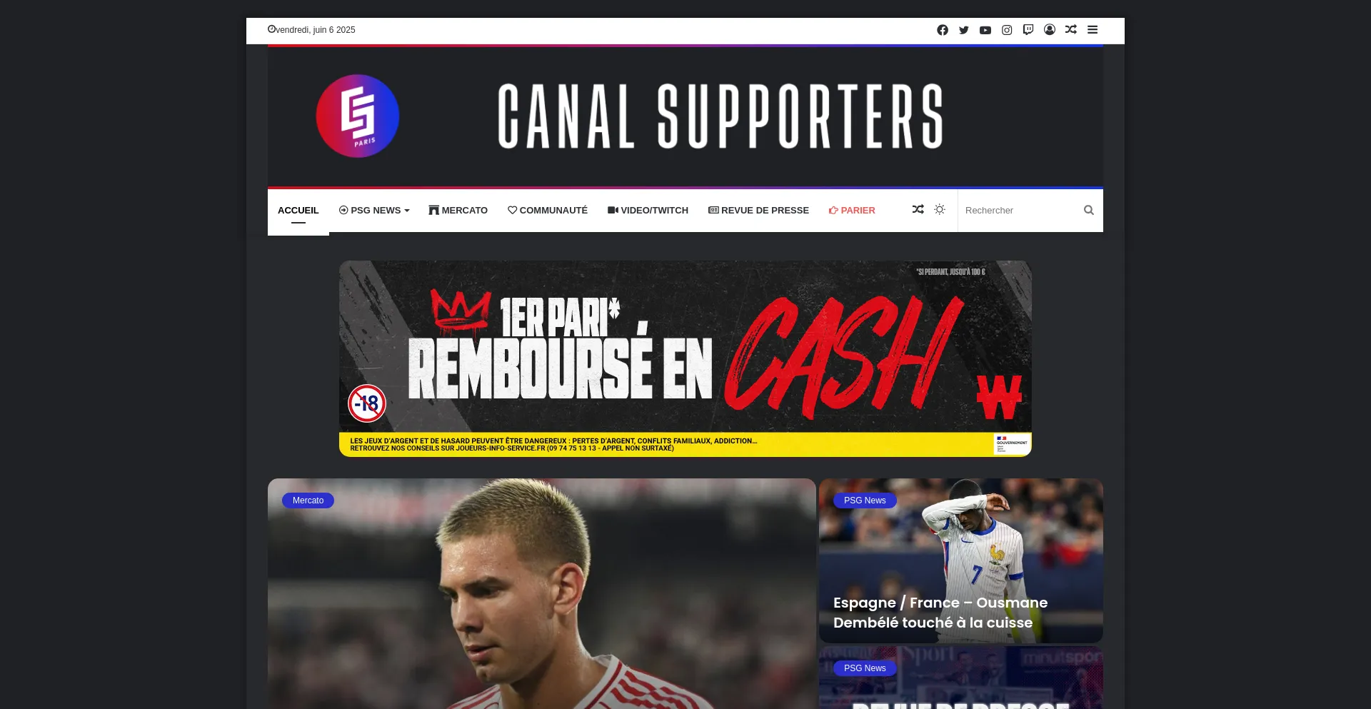 Website screenshot of Canal-supporters.com