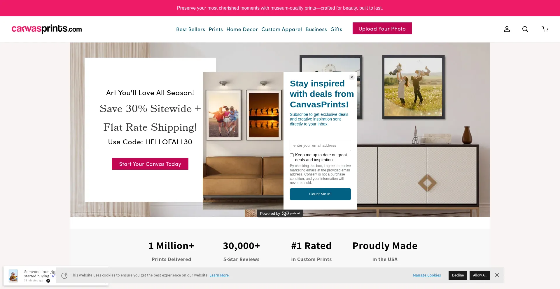 Canvasprints.com Screenshot