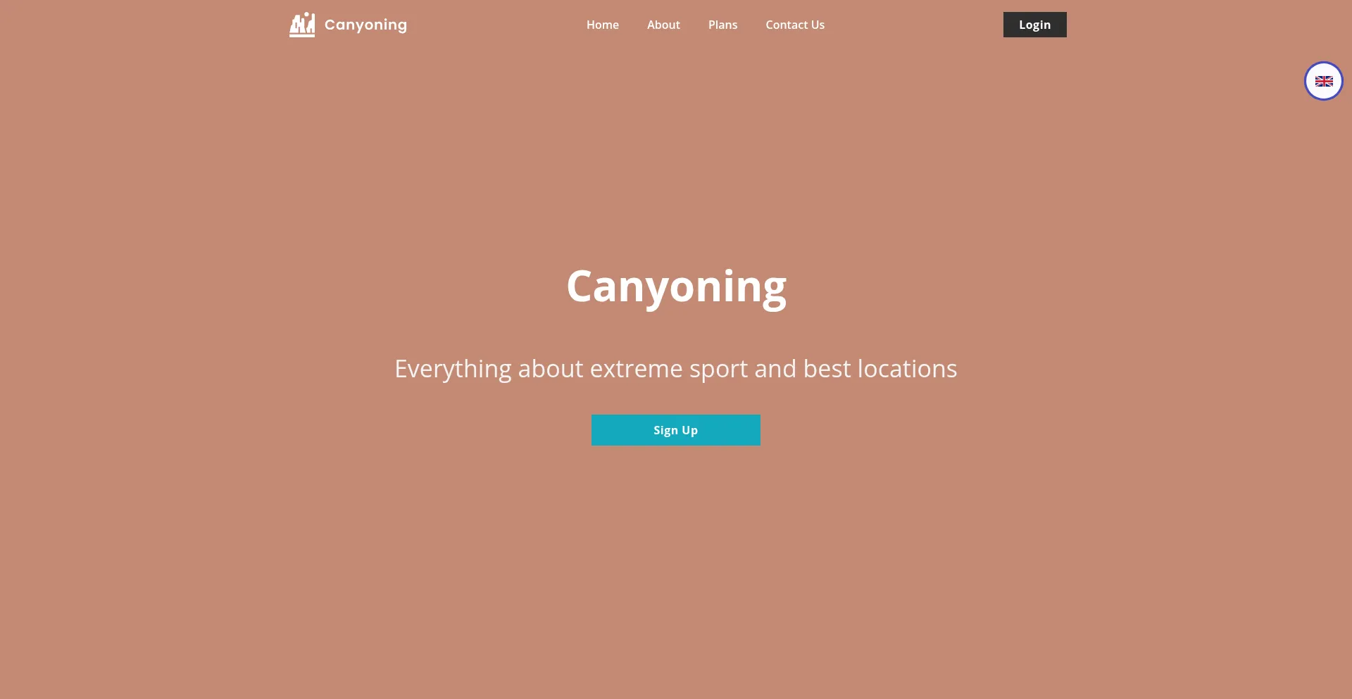 Website screenshot of Canyoningcoach.com