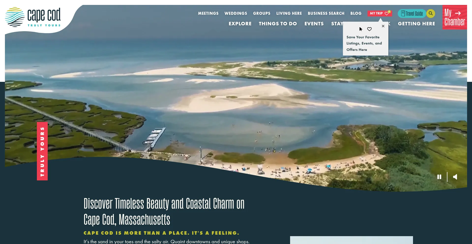 Website screenshot of Capecodchamber.org