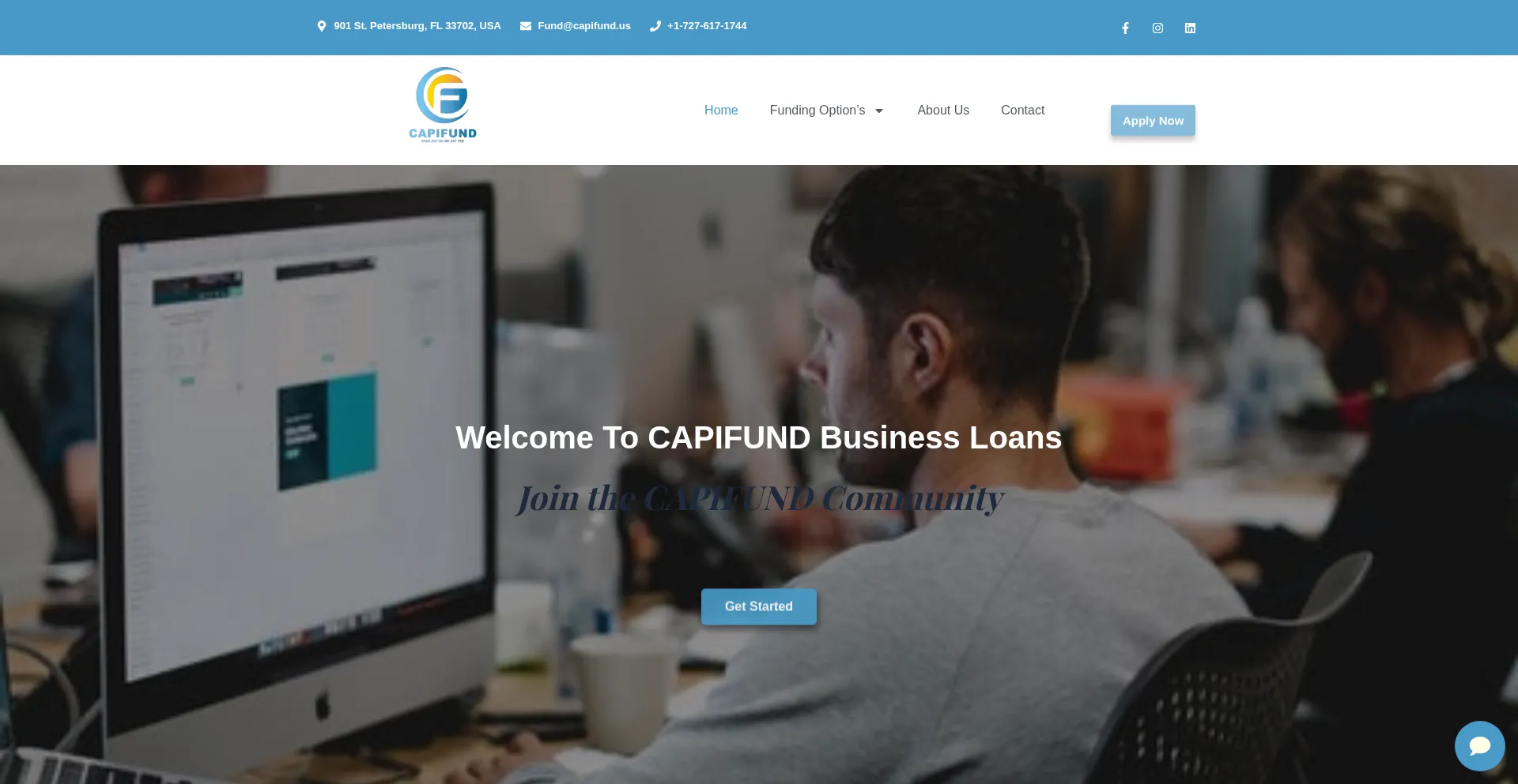 Website screenshot of Capifund.us