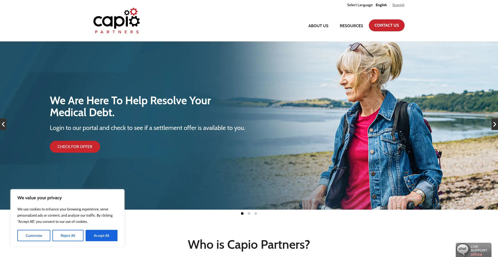 Website screenshot of Capiopartners.com