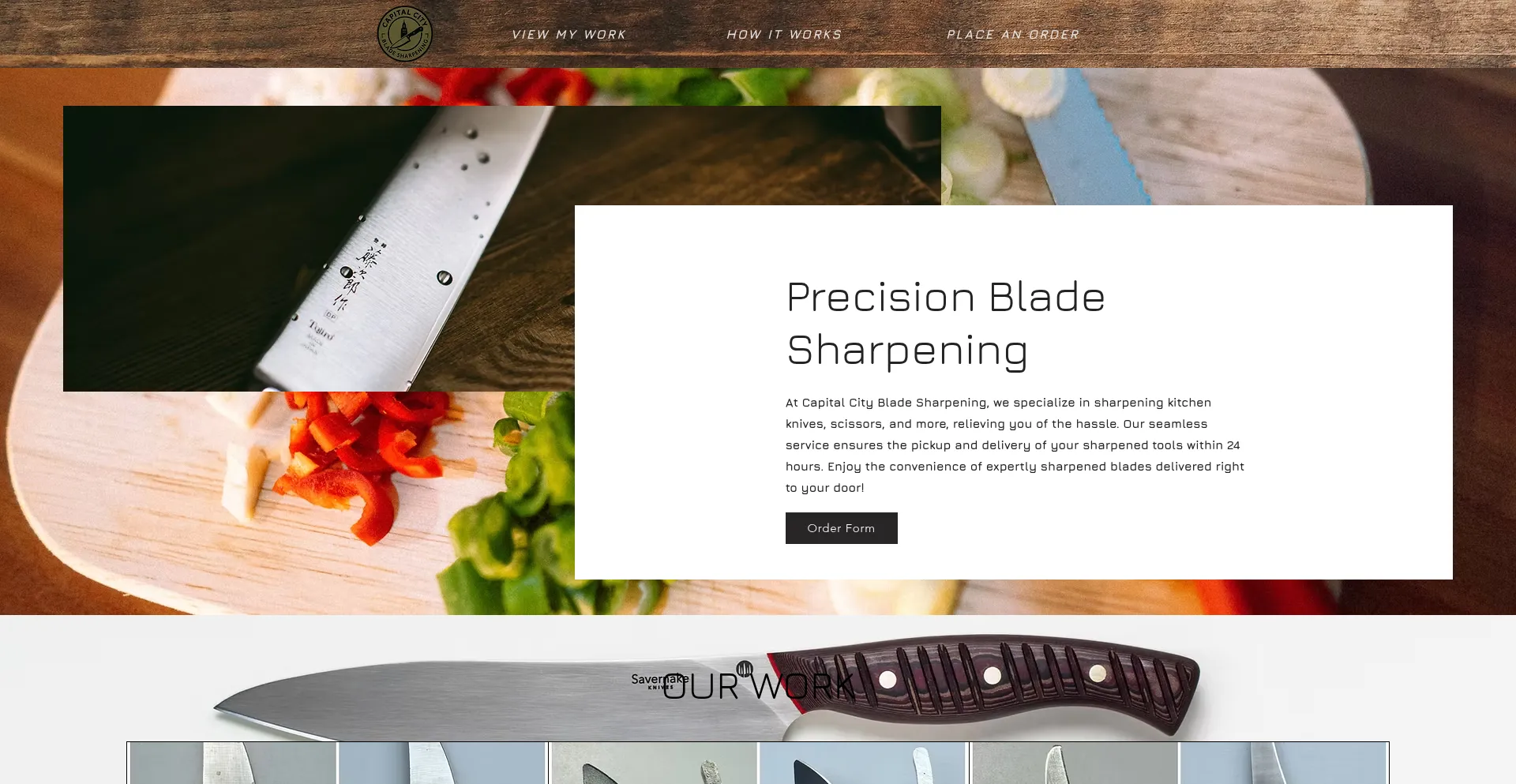 Website screenshot of Capitalcitybladesharpening.com