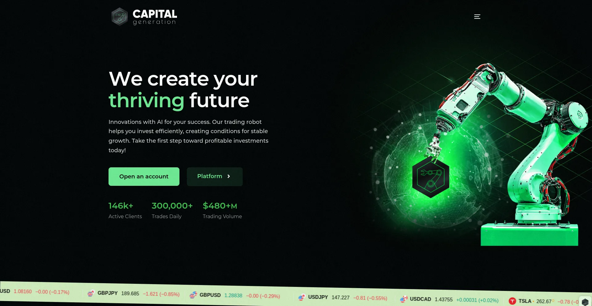 Website screenshot of Capitalgeneration.cc
