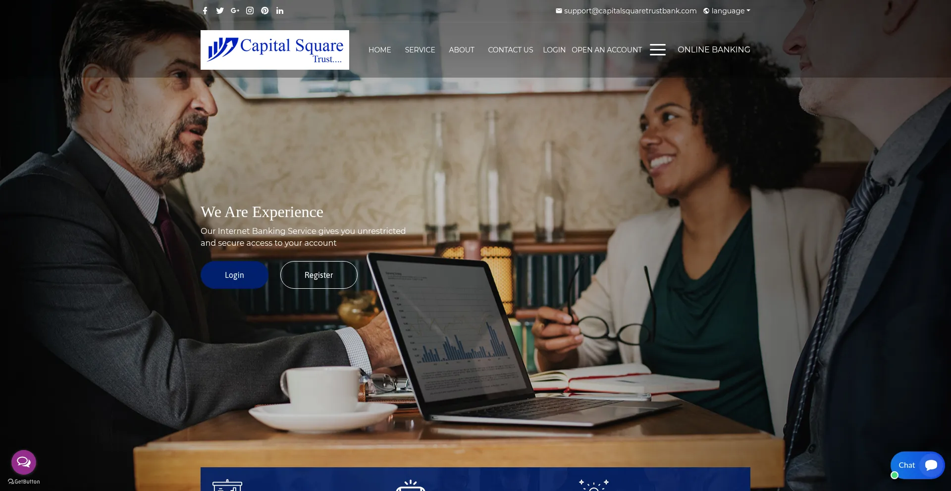 Website screenshot of Capitalsquaretrustbank.com