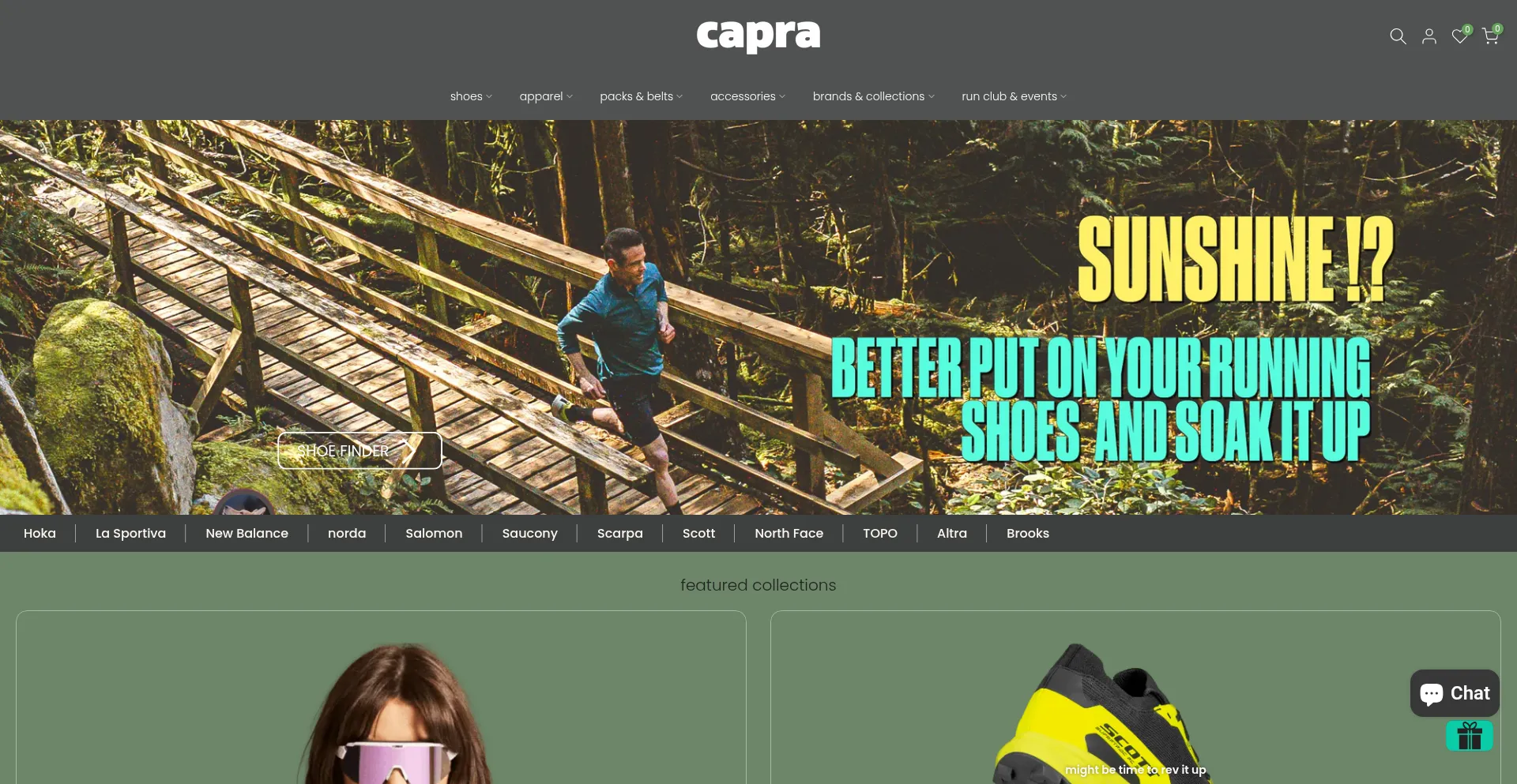 Website screenshot of Capra.run