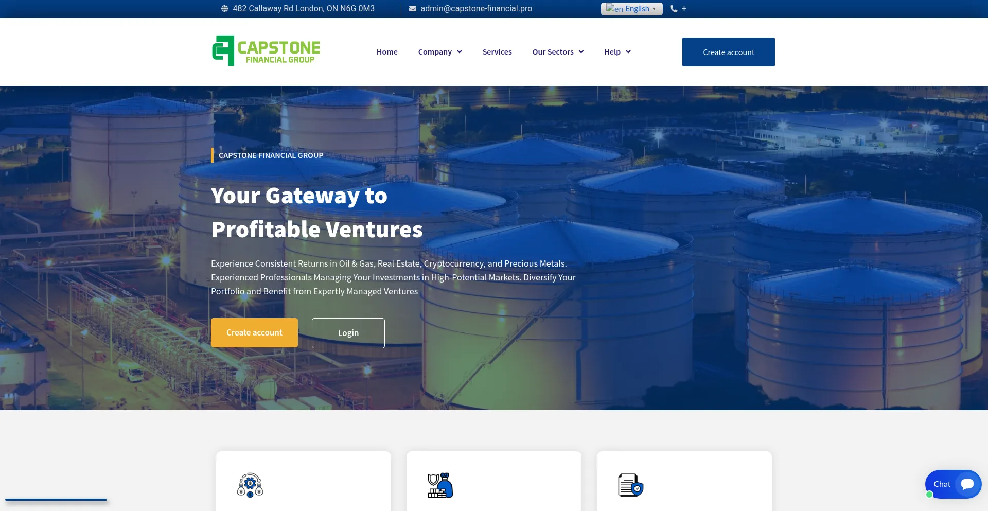 Website screenshot of Capstone-financial.pro