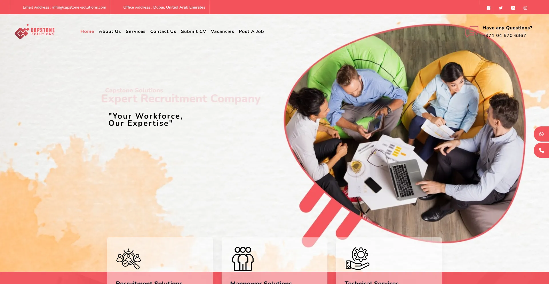 Website screenshot of Capstone-solutions.com