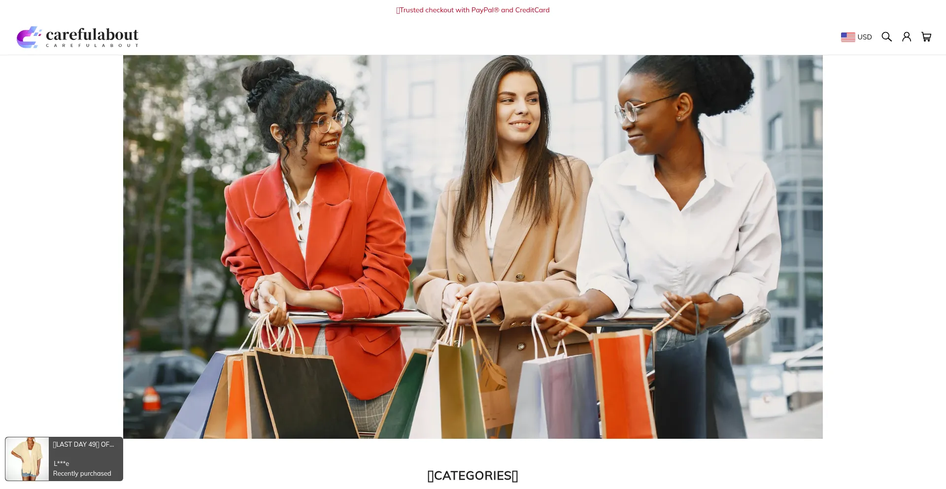 Website screenshot of Carefulabout.com