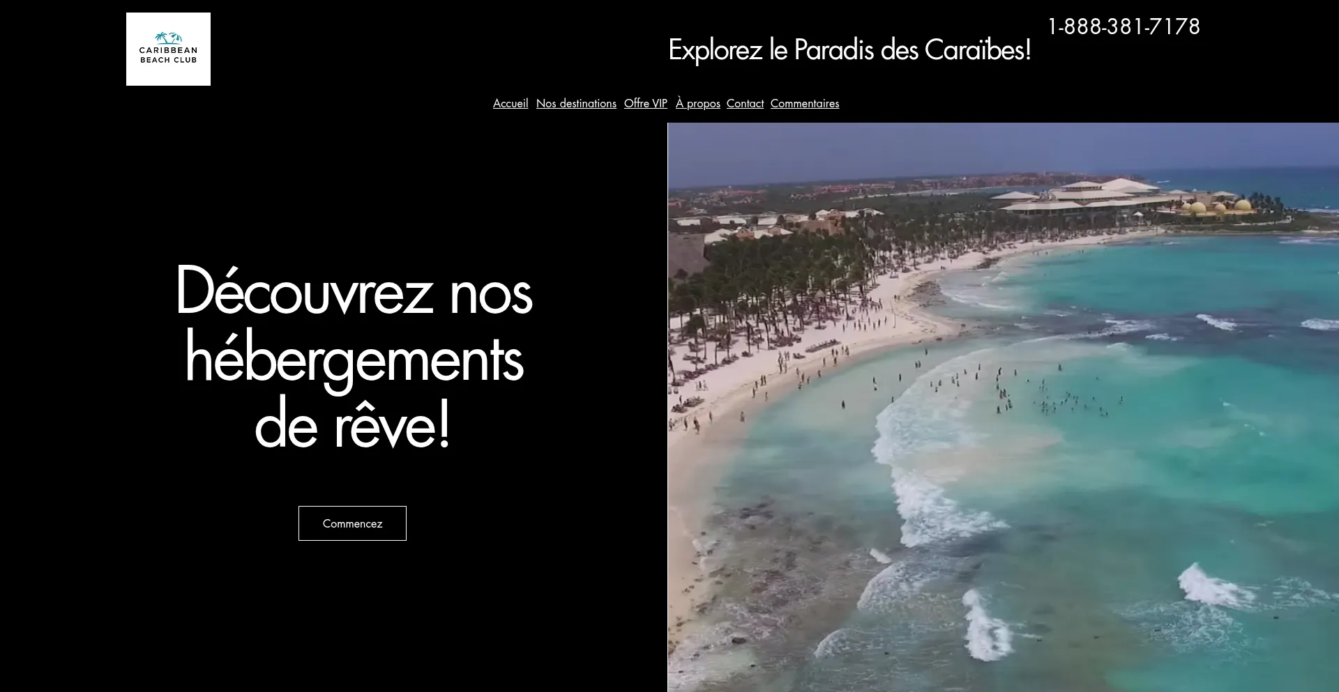 Website screenshot of Caribbeanbeach.club