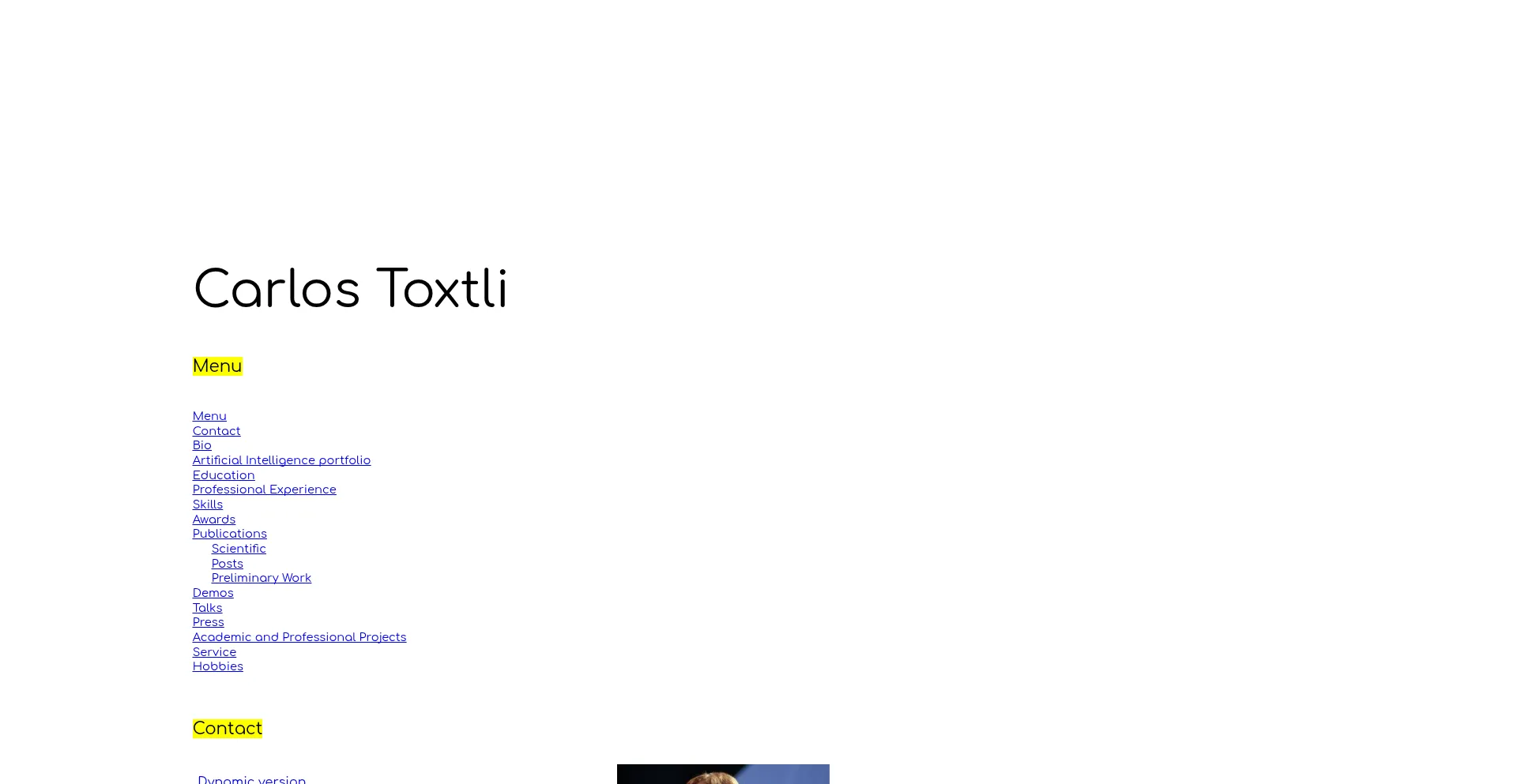 Website screenshot of Carlostoxtli.com