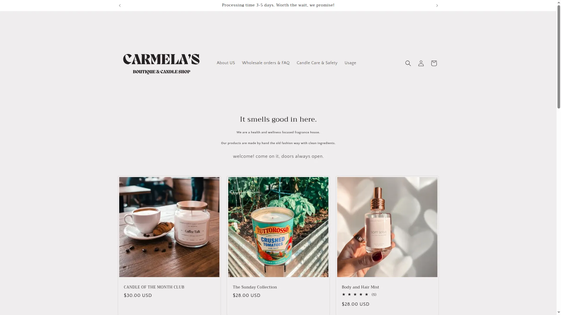 Carmelasboutiqueandcandleshop.com
