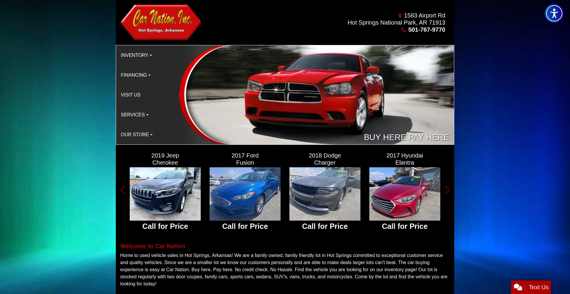 Carnationusedcars.com Screenshot