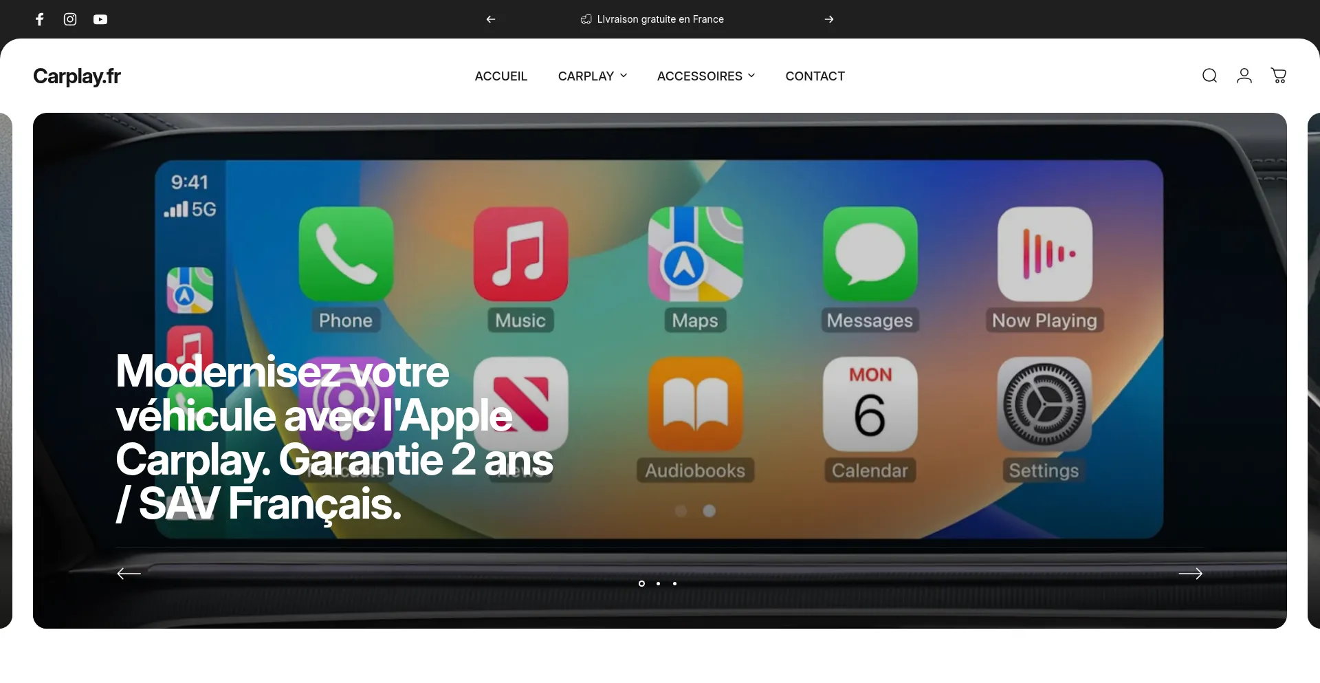 Website screenshot of Carplay.fr