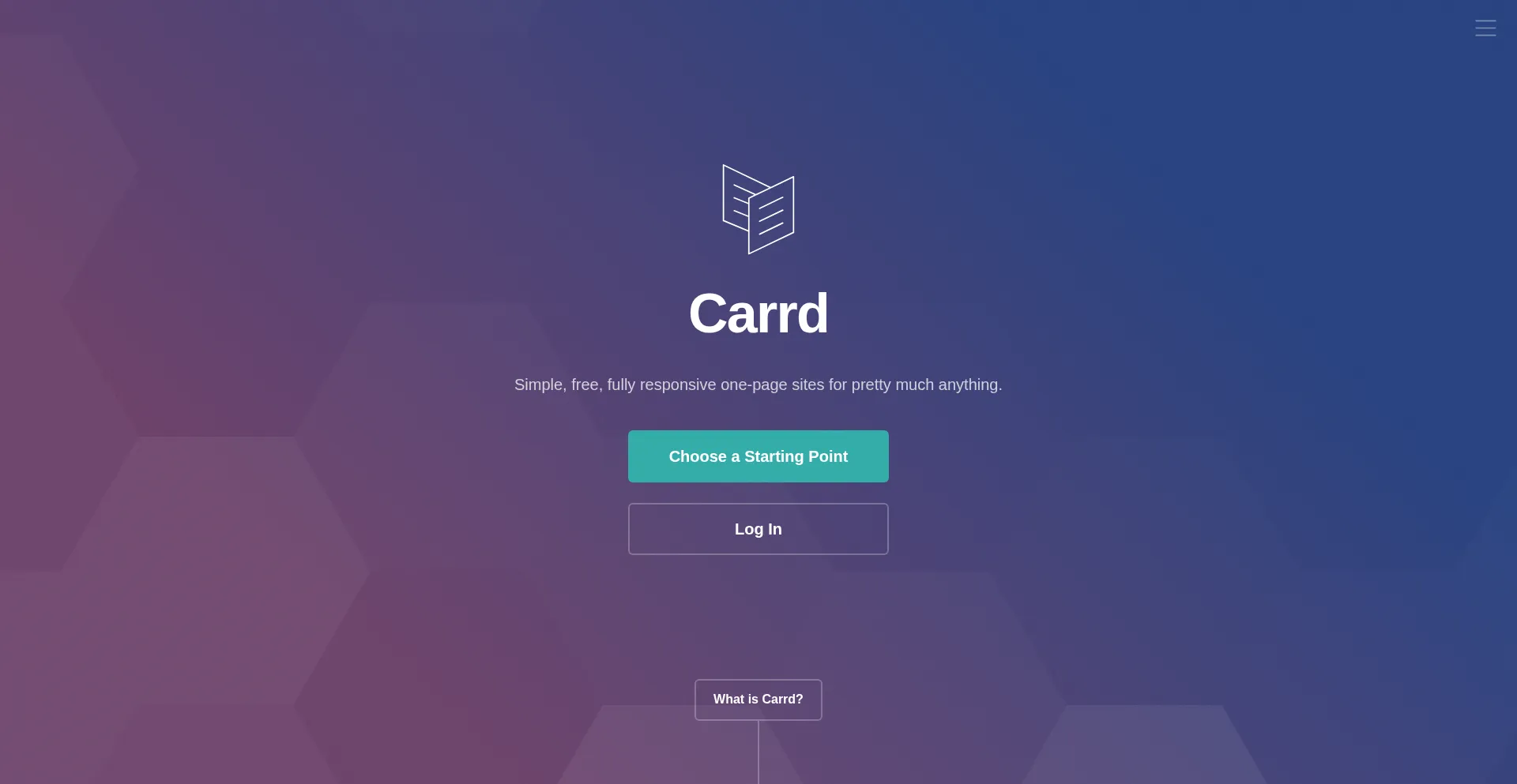 Website screenshot of Carrd.co