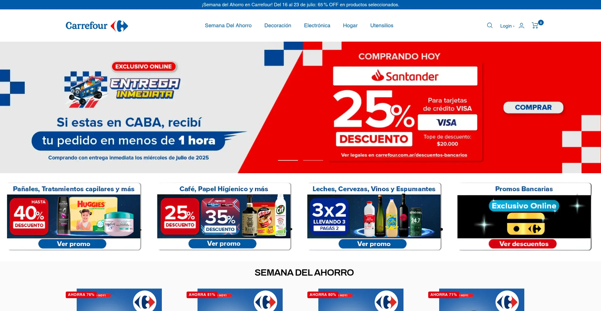 Website screenshot of Carrefour-ar.com