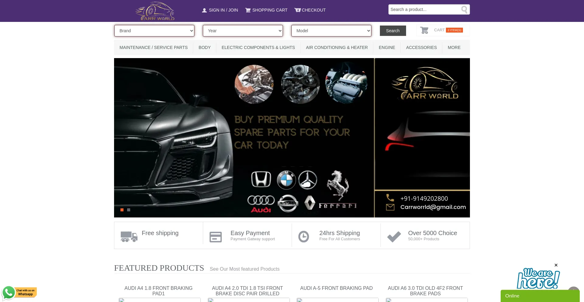 Website screenshot of Carrworld.com