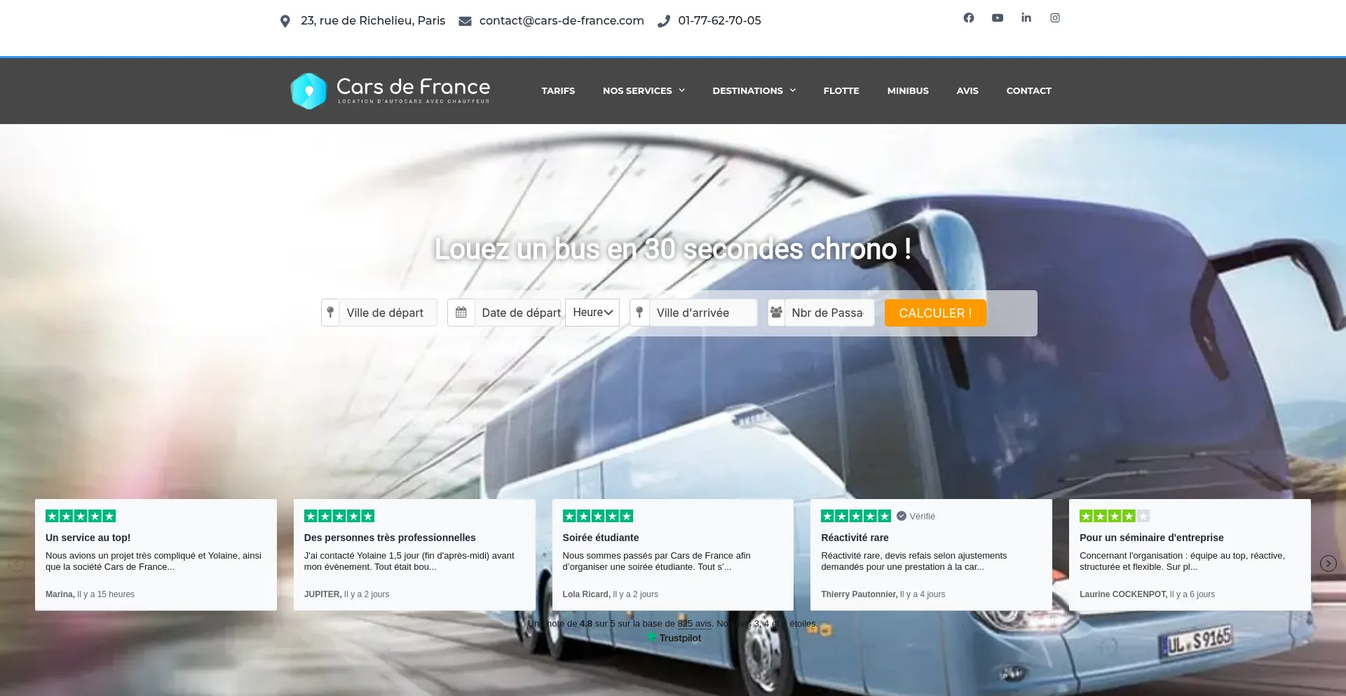 Website screenshot of Cars-de-france.com