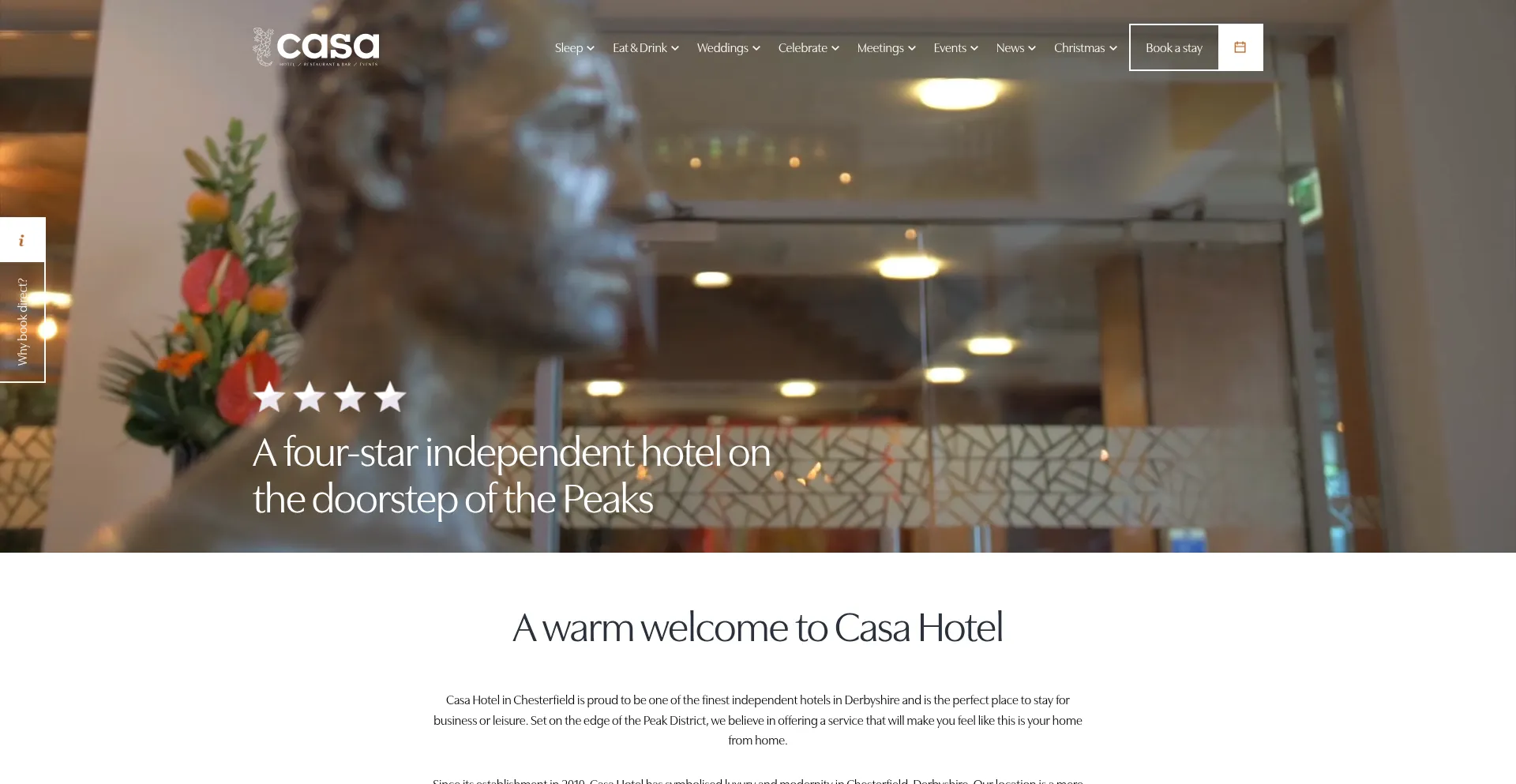 Website screenshot of Casahotels.co.uk