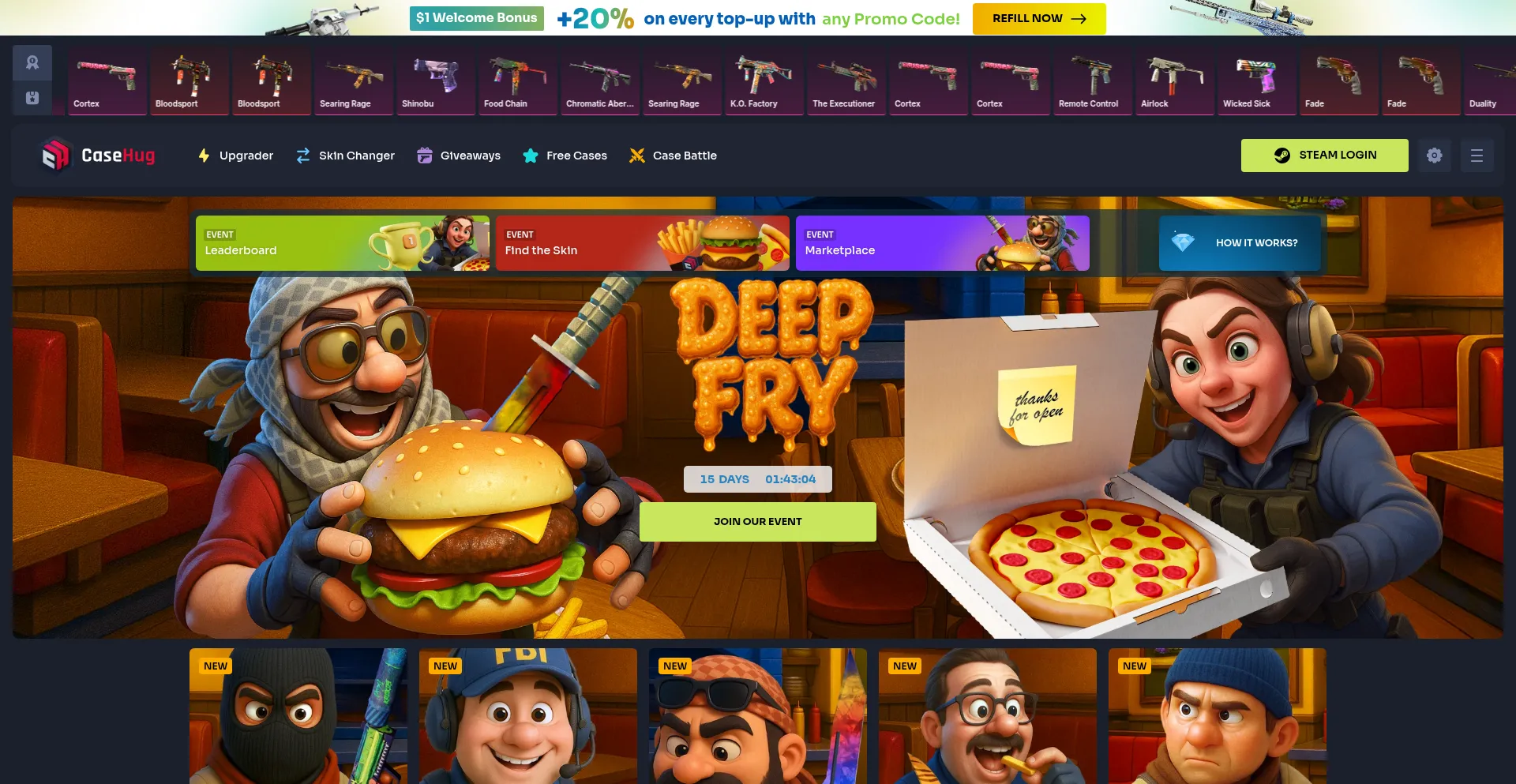 Website screenshot of Casehug.com