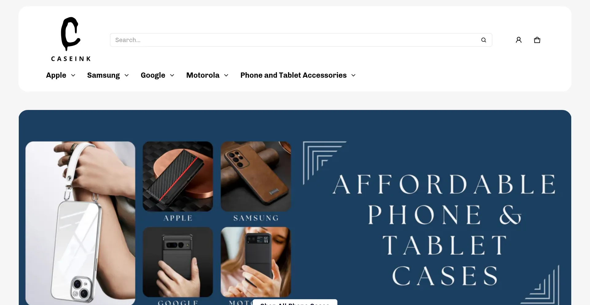 Website screenshot of Caseink.com.au