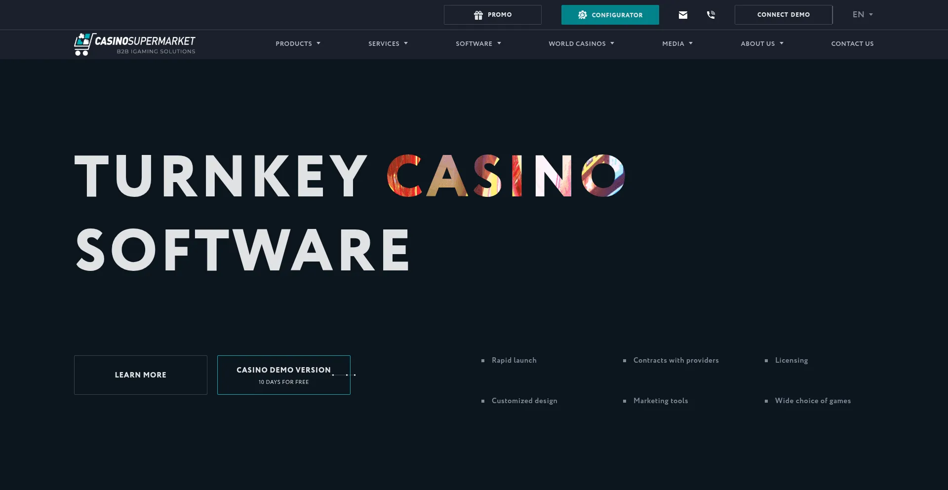 Website screenshot of Casino-market.com