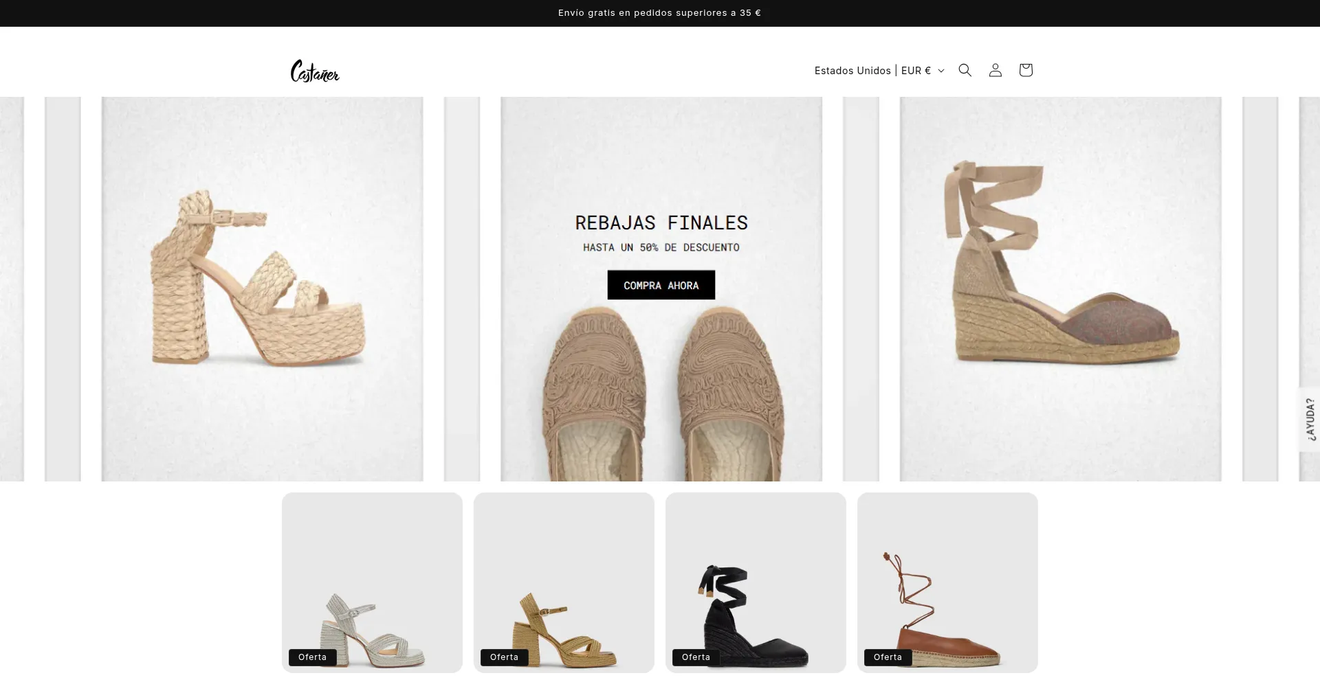 Website screenshot of Castaneseu.shop