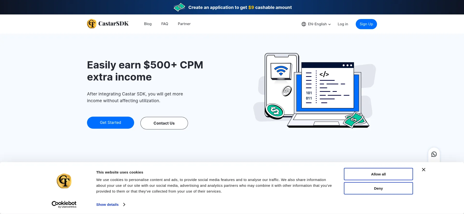 Website screenshot of Castarsdk.com