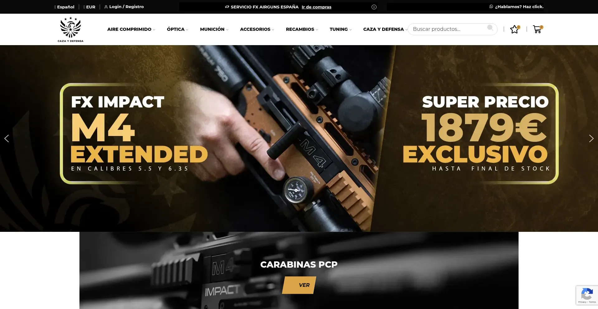 Website screenshot of Cazaydefensa.es