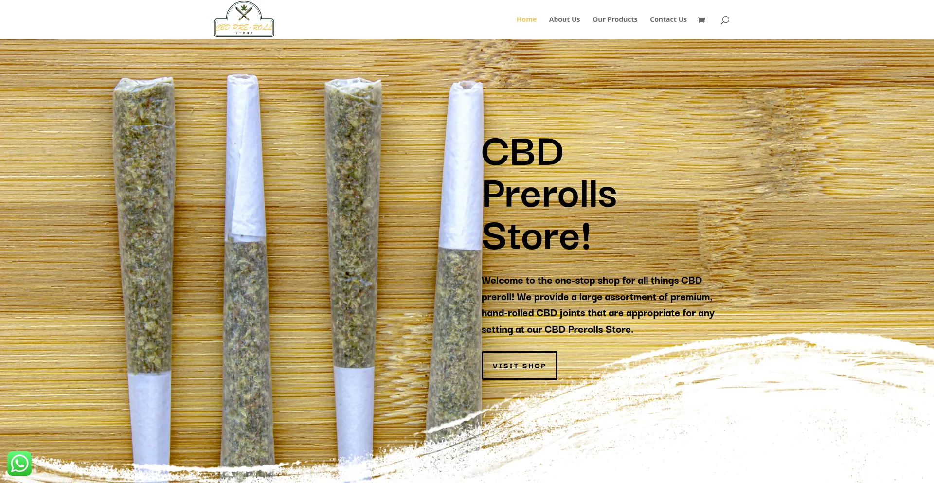 Website screenshot of Cbdprerollstore.com