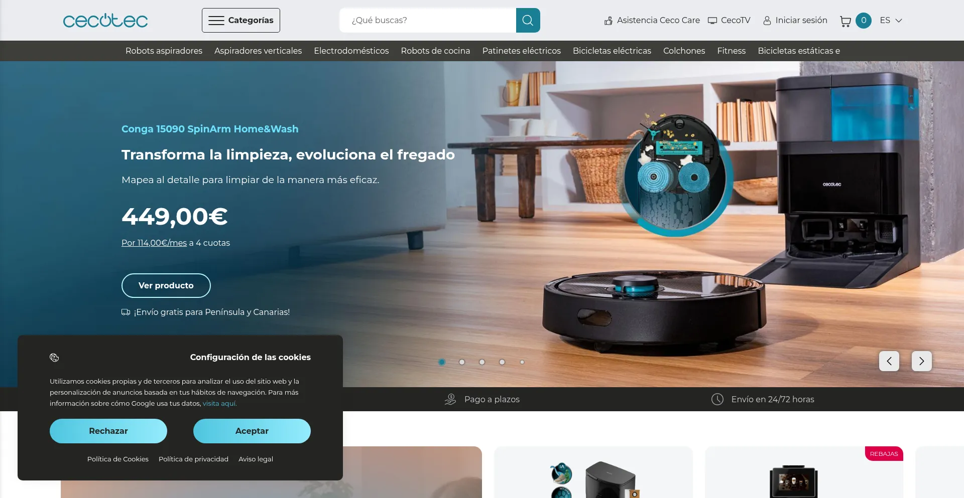 Website screenshot of Cecotec.es