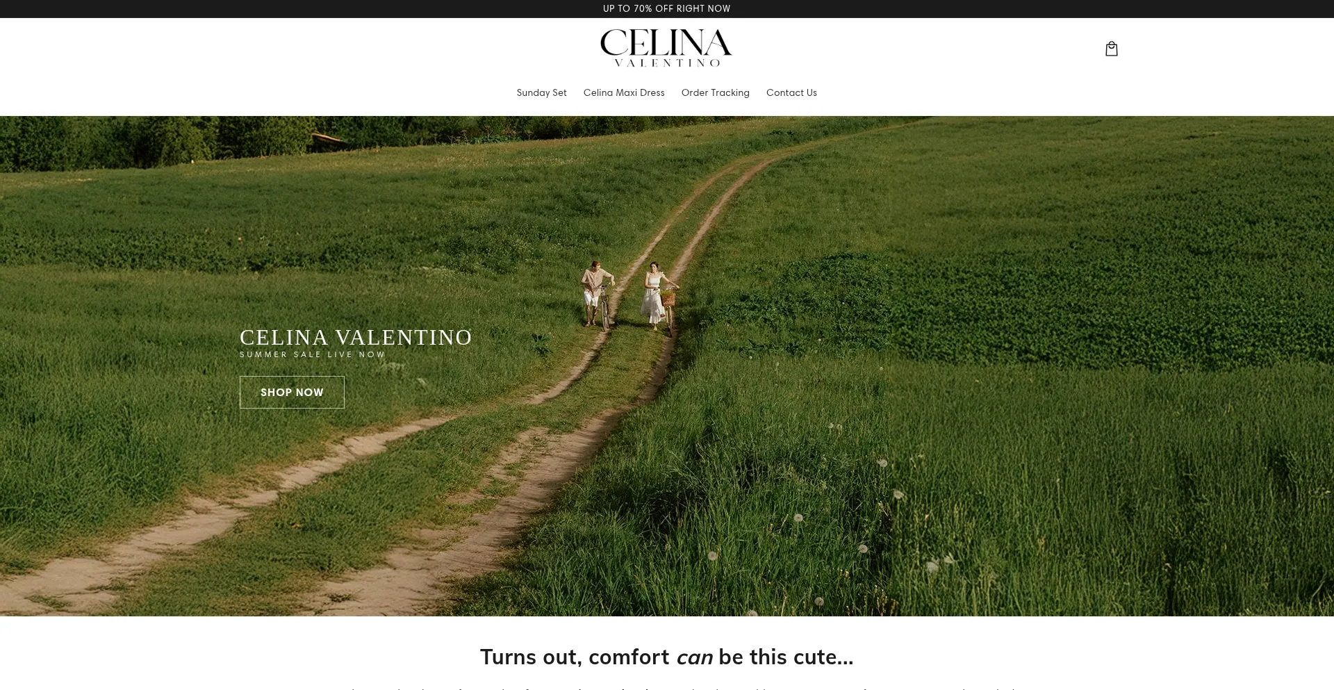 Website screenshot of Celinavalentino.com