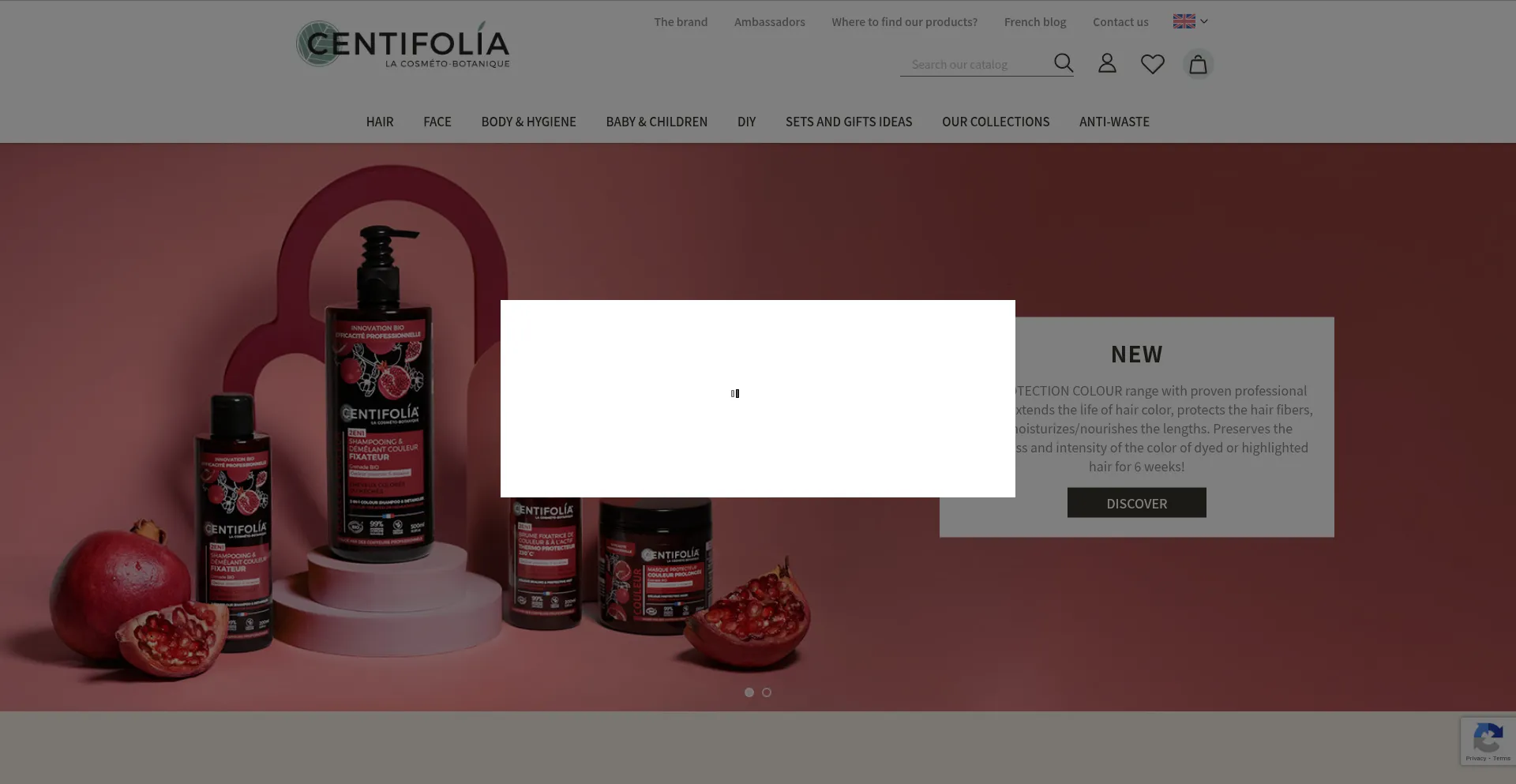 Website screenshot of Centifoliabio.fr