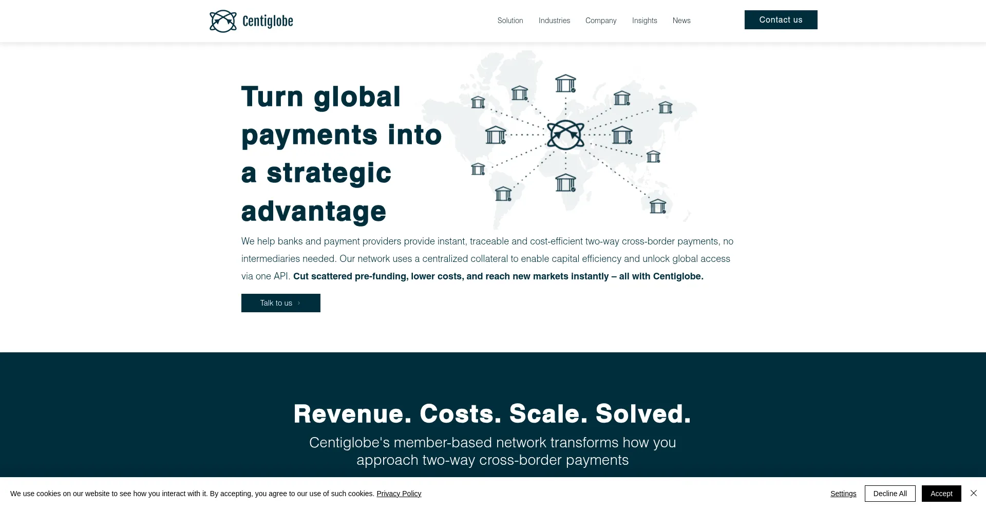 Website screenshot of Centiglobe.com