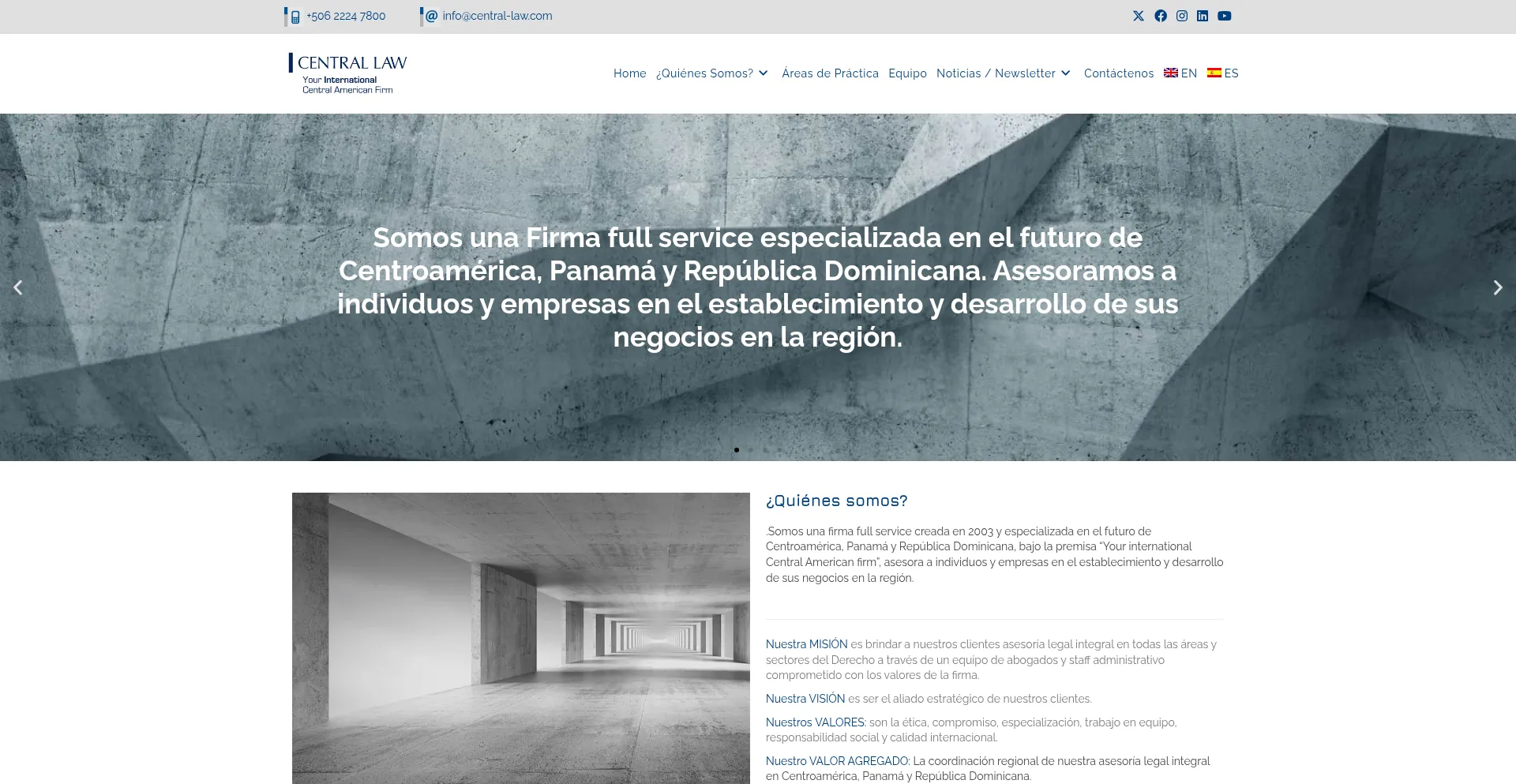 Website screenshot of Central-law.com
