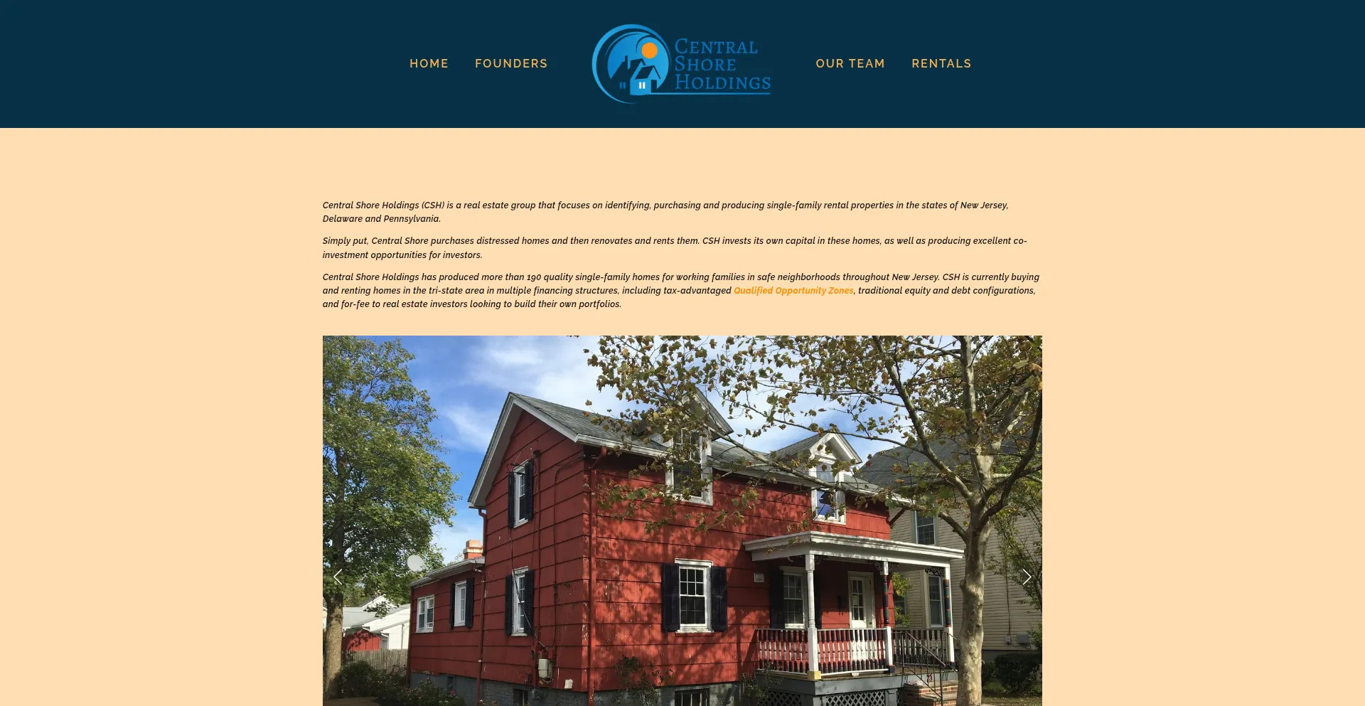 Website screenshot of Centralshoreholdings.com
