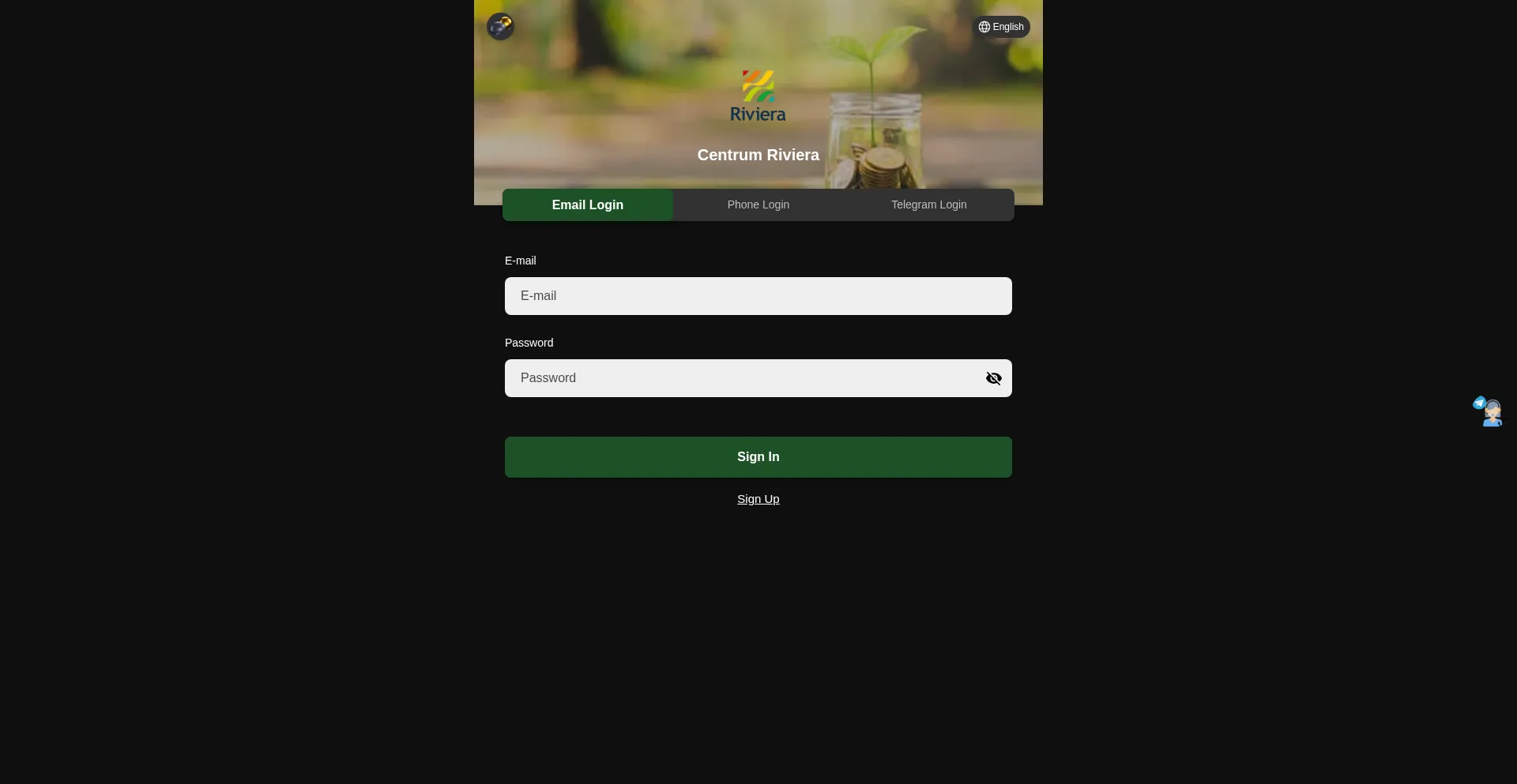 Website screenshot of Centrumriviera.com