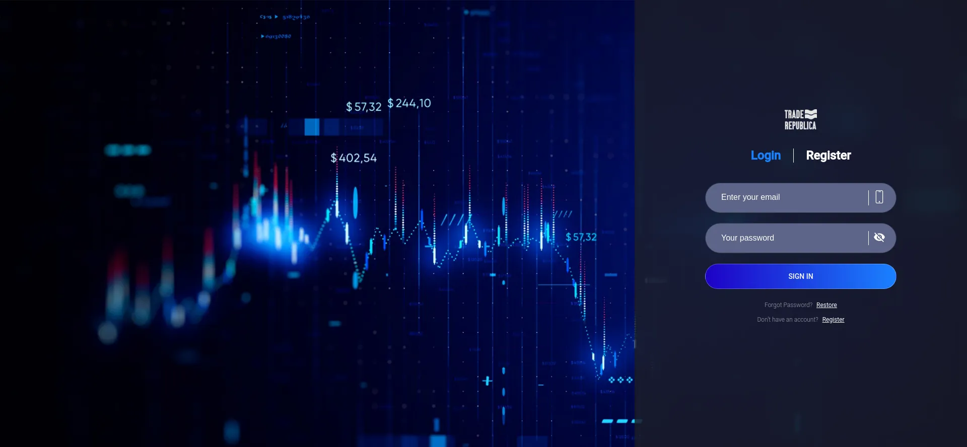 Website screenshot of Cfd.tradingrepublica.com