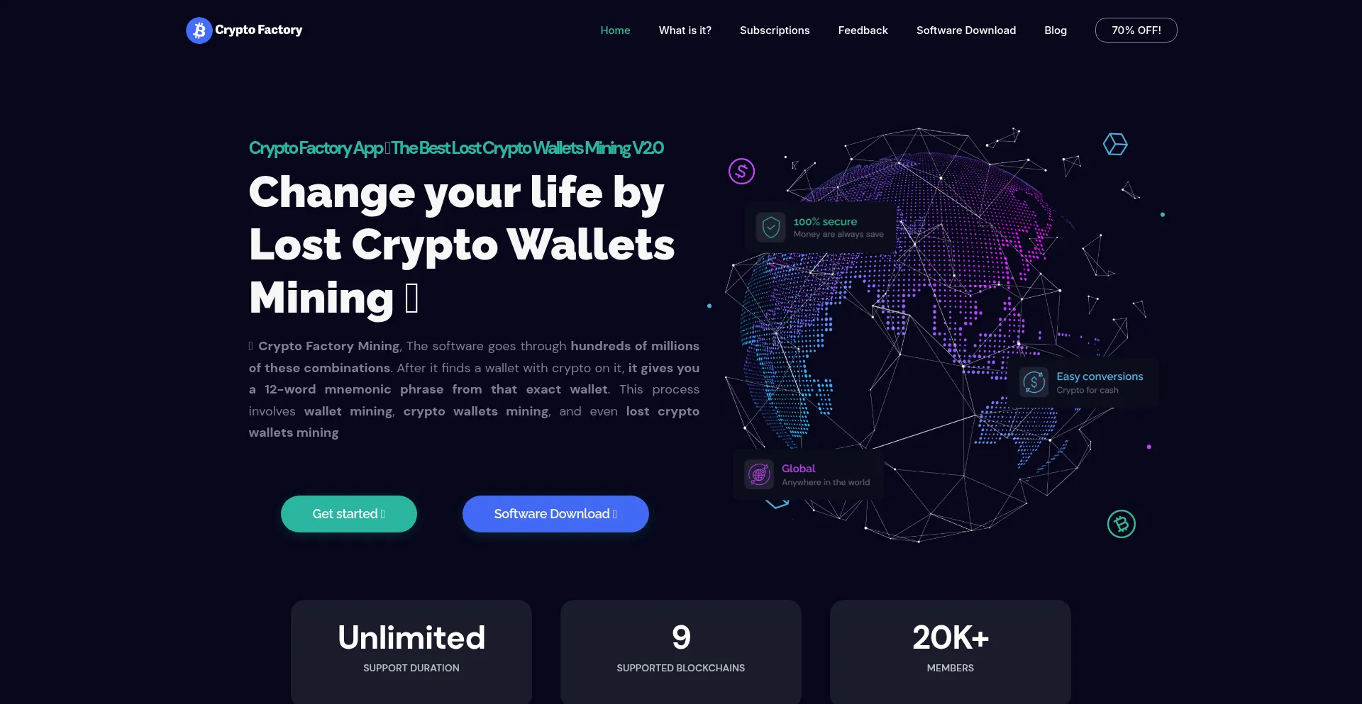 Website screenshot of Cfmine.com