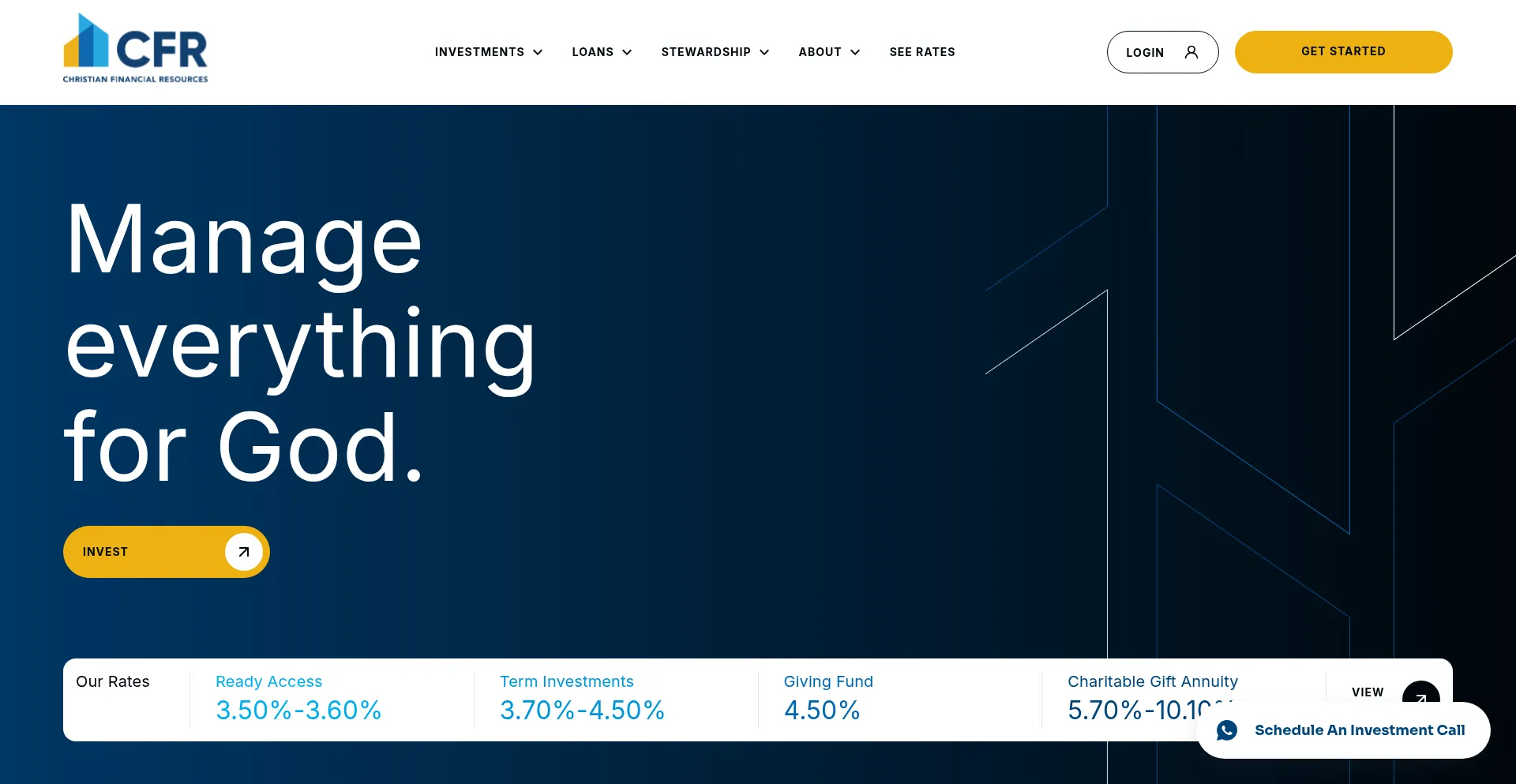 Website screenshot of Cfrministry.org