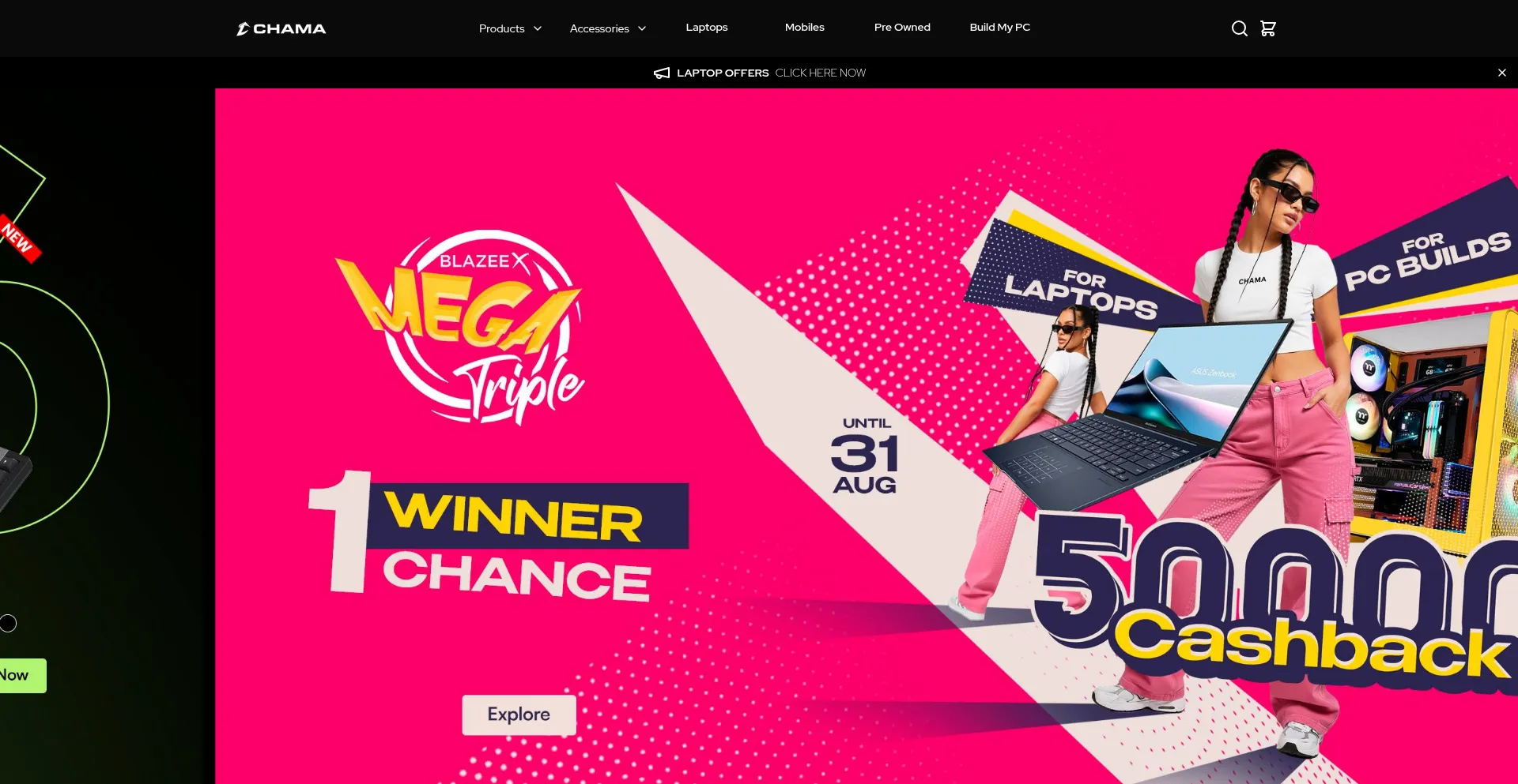 Website screenshot of Chamacomputers.lk