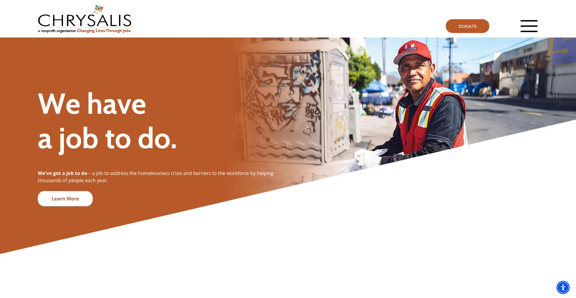 Website screenshot of Changelives.org