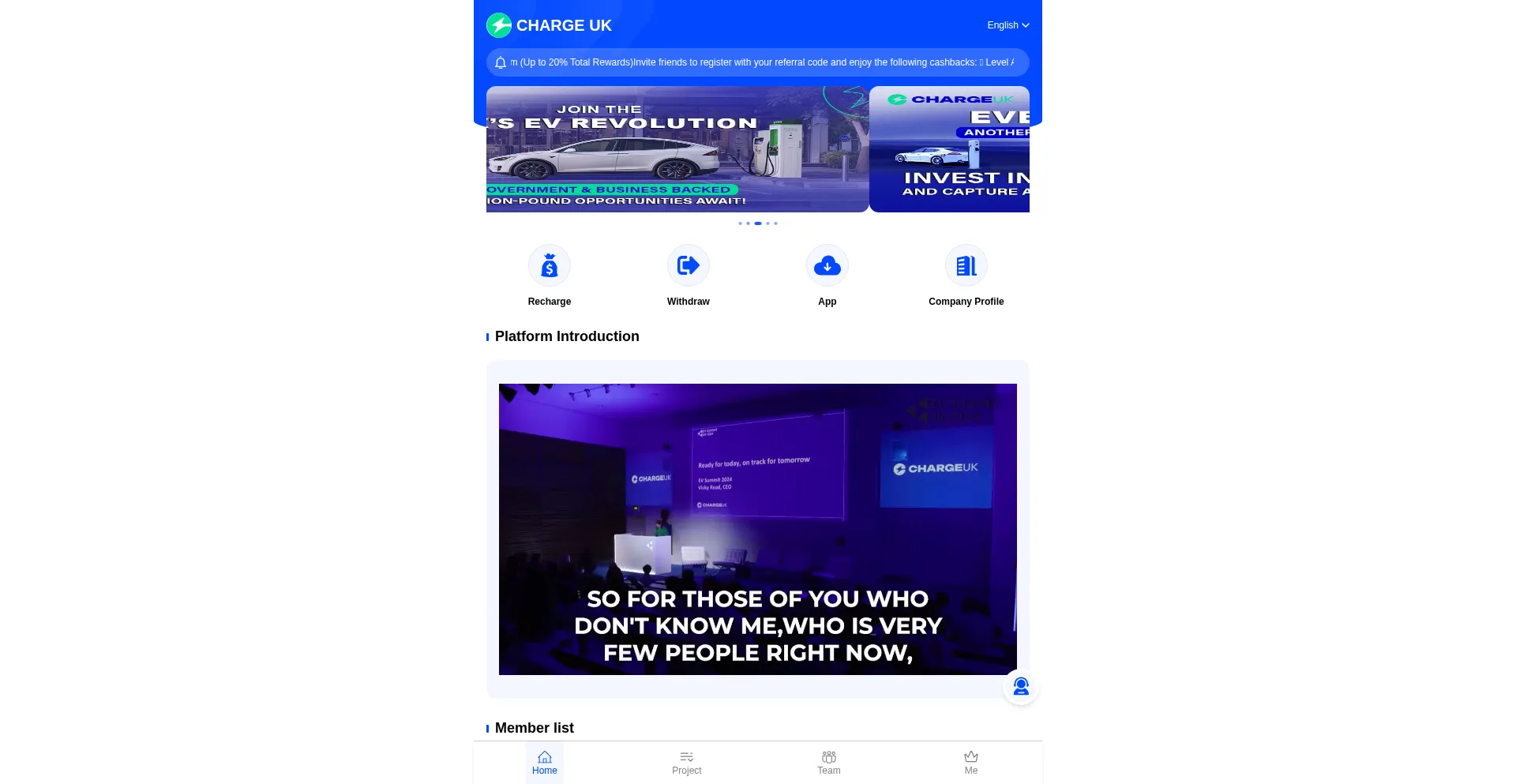 Website screenshot of Chargeuk.top